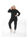 Kadın Siyah Düz Ikiiplik Eşofman Takımı