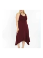 Kadın Büyük Beden Bordo Askılı Elbise