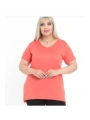 Kadın Büyük Beden Narçiçeği V Yaka Bluz