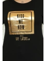 Kadın Büyük Beden Varak Baskılı T-shirt