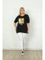 Kadın Büyük Beden Varak Baskılı T-shirt