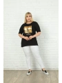 Kadın Büyük Beden Varak Baskılı T-shirt