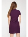 Kadın Mor Fermuarlı Polo Yaka Kısa Kollu Midi Elbise 19elb318