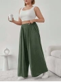 Büyük Beden Viskon Kumaş Lıkralı Yüksek Bel Şalvar