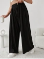 Büyük Beden Viskon Kumaş Lıkralı Yüksek Bel Şalvar