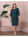 Büyük Beden Yuvarlak Yaka Kol Detaylı Midi Boy Abiye Elbise