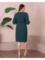 Büyük Beden Yuvarlak Yaka Kol Detaylı Midi Boy Abiye Elbise