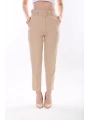 Kadın Atlas Kumaş Cepli Kemerli Pantolon