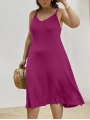 Kadın Büyük Beden Askılı Viskon Elbise