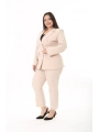 Kadın Büyük Beden Dokuma Atlas Kumaş Pantolon Ceket Takım Elbise 10ctk1657
