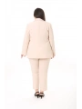 Kadın Büyük Beden Dokuma Atlas Kumaş Pantolon Ceket Takım Elbise 10ctk1657