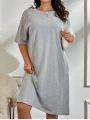 Kadın Büyük Beden Kısa Kollu Elbise