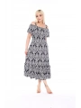 Kadın Büyük Beden Madonna Yaka Desenli Askılı Elbise
