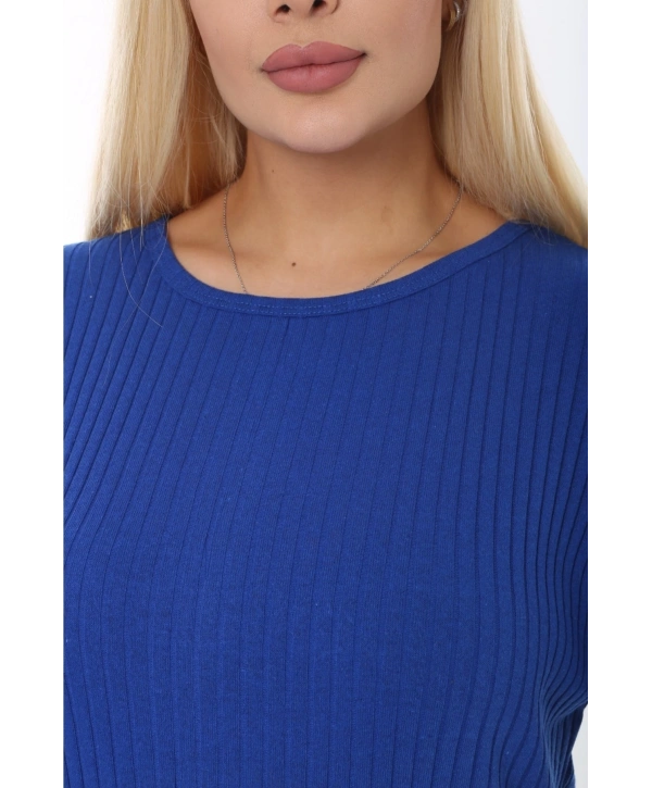 Kadın Kısa Kollu Beli Lastikli Yırtmaçlı Rahat Kalıp Ikili Kaşkorse Takım