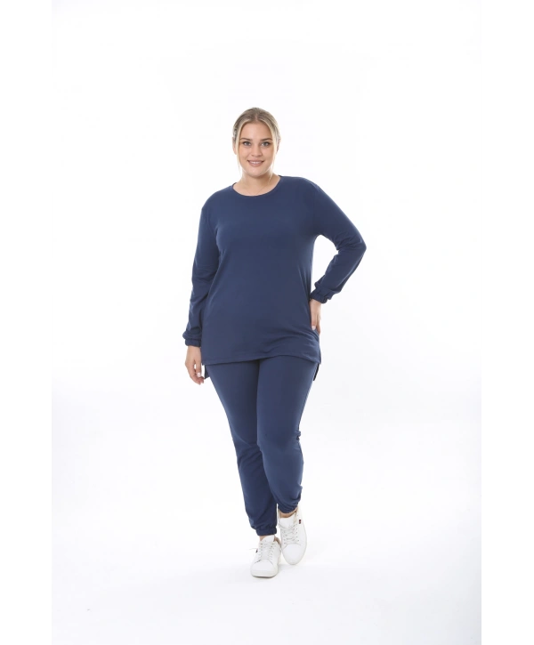 Kadın Düz Renk Büyük Beden Ikiipilik Takım