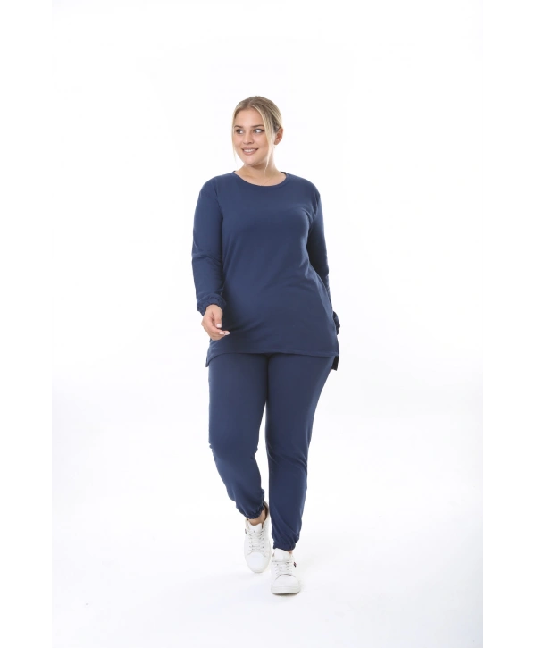 Kadın Düz Renk Büyük Beden Ikiipilik Takım