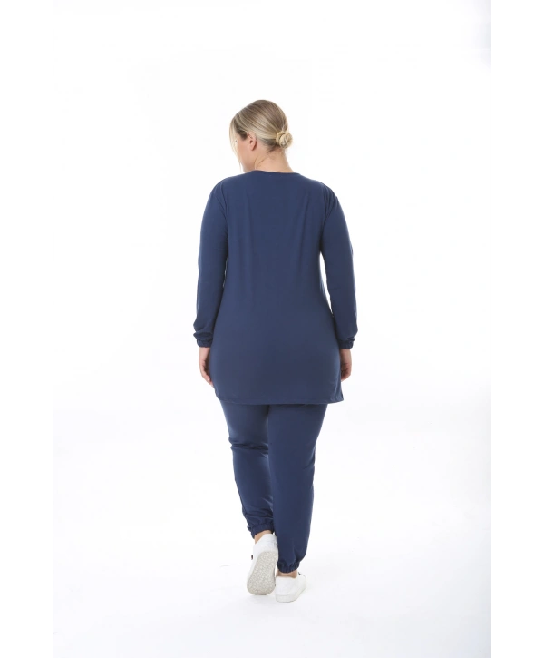 Kadın Düz Renk Büyük Beden Ikiipilik Takım