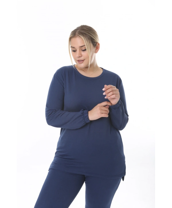 Kadın Düz Renk Büyük Beden Ikiipilik Takım