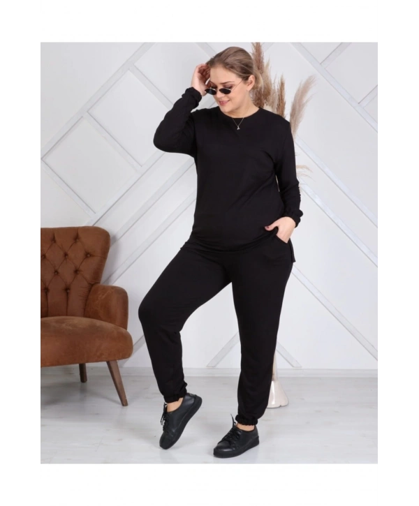 Kadın Düz Renk Büyük Beden Ikiipilik Takım