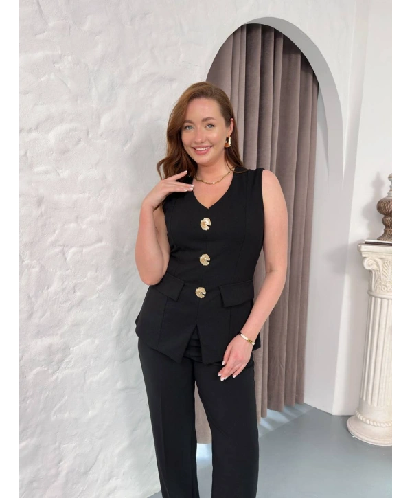 Kadın Büyük Beden Düğme Detaylı Dantel Kollu Midi Abiye Elbise