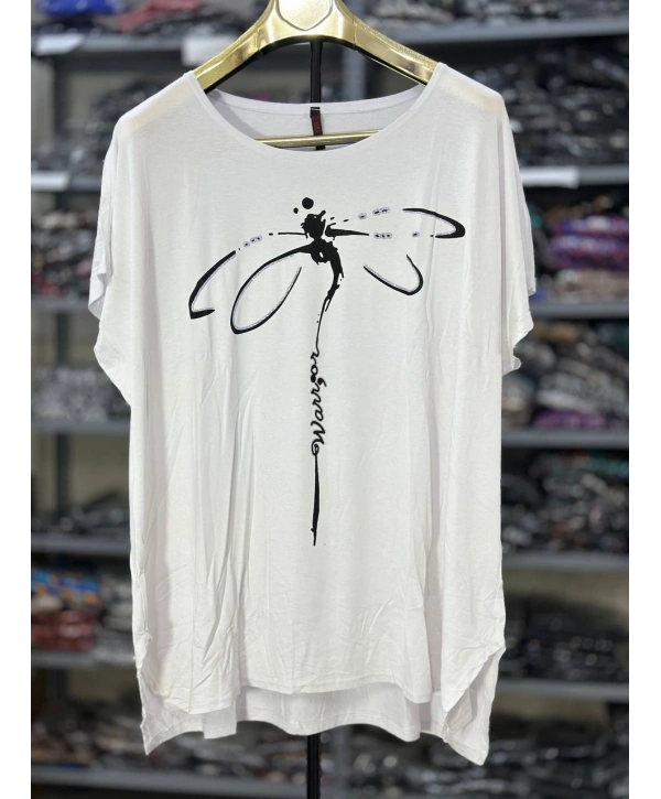 Büyük Beden Çiçek Desenli Bluz 56/62 Bedene Uygun