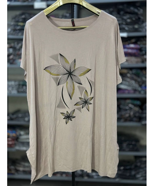 Büyük Beden Çiçek Desenli Bluz 56/62 Bedene Uygun