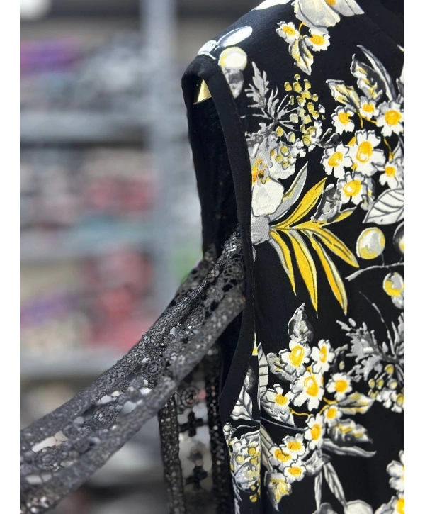 Büyük Beden Çiçek Desenli Bluz