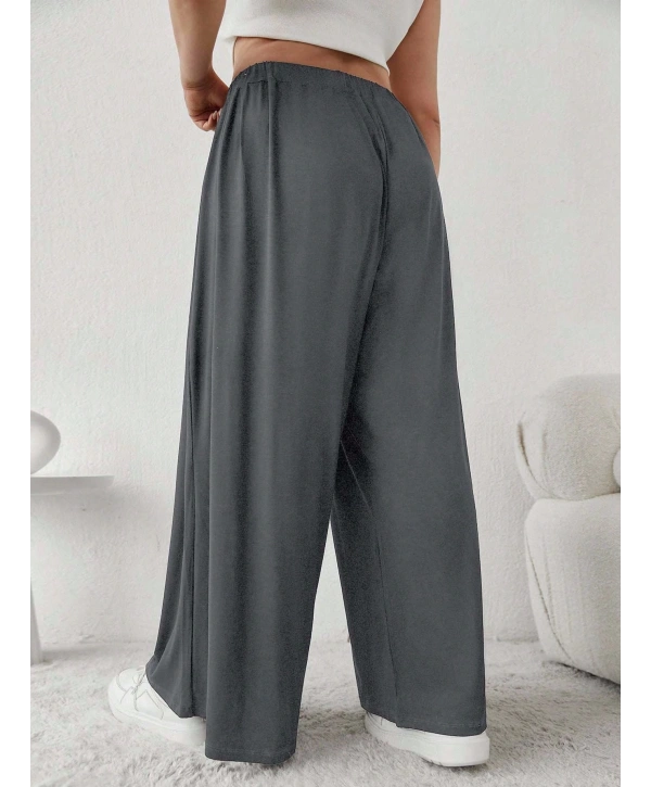 Büyük Beden Viskon Kumaş Lıkralı Yüksek Bel Şalvar