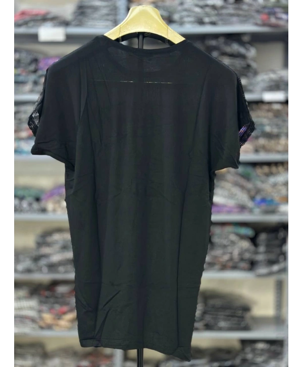 Büyük Beden Yaka Ve Kol Pullu Bluz