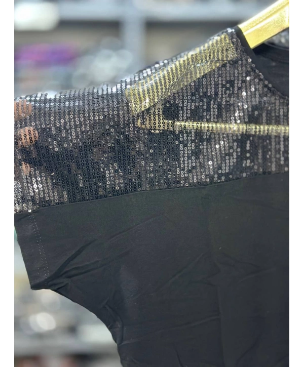 Büyük Beden Yaka Ve Kol Pullu Bluz