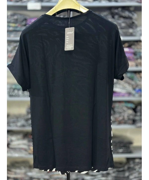 Büyük Beden Zebra Desenli Bluz