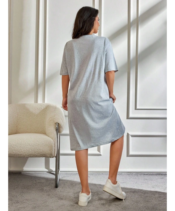 Kadın Büyük Beden Kısa Kollu Elbise