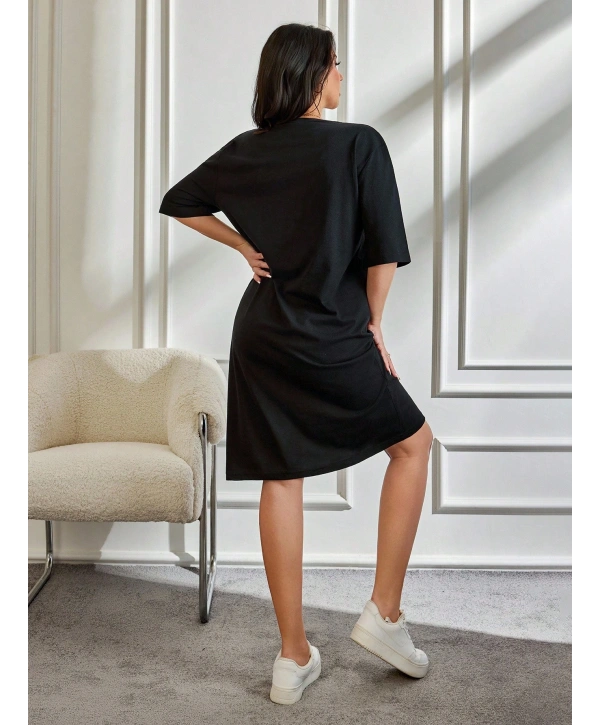 Kadın Büyük Beden Kısa Kollu Elbise