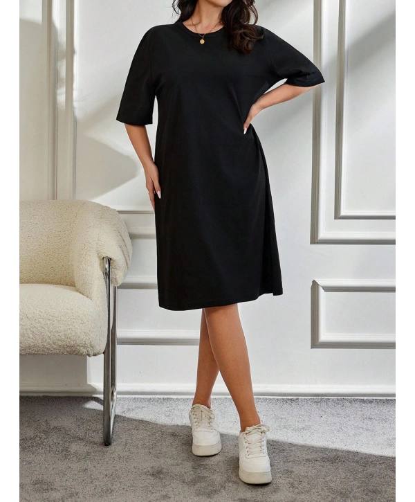 Kadın Büyük Beden Kısa Kollu Elbise