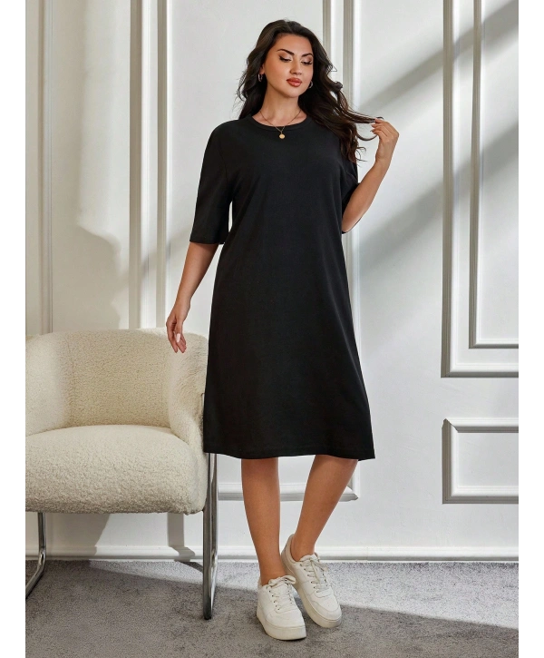 Kadın Büyük Beden Kısa Kollu Elbise