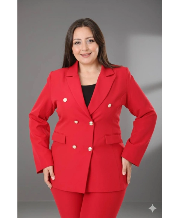 Kadın Dokuma Atlas Kumaş Pantolon Ceket Takım Elbise