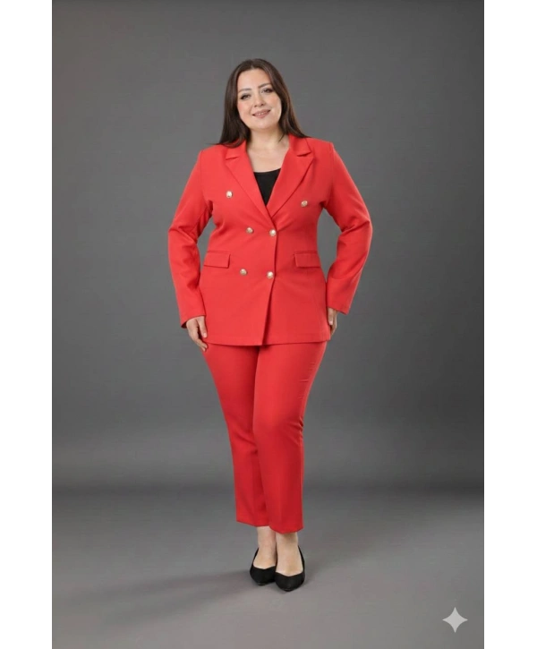 Kadın Dokuma Atlas Kumaş Pantolon Ceket Takım Elbise