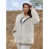 Kadın Büyük Beden Uzun Kollu Cepli Kapüşonlu Fermuarlı Peluş Hırka Ceket