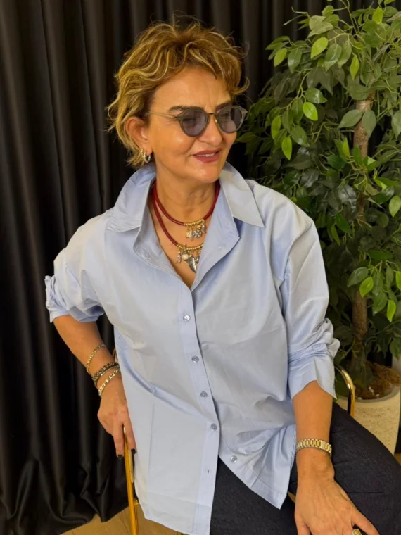 Mavi Poplin Gömlek BG761