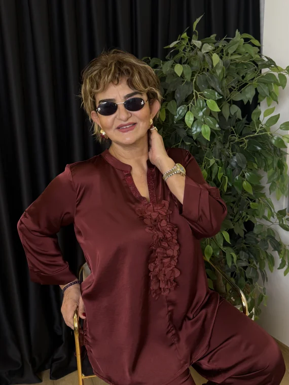 Bordo Saten Takım 5542