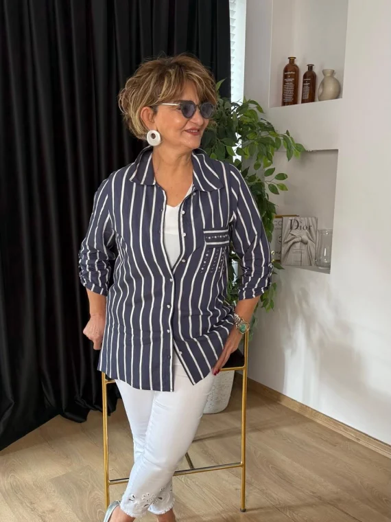 Lacivert Modal Gömlek 26-1121