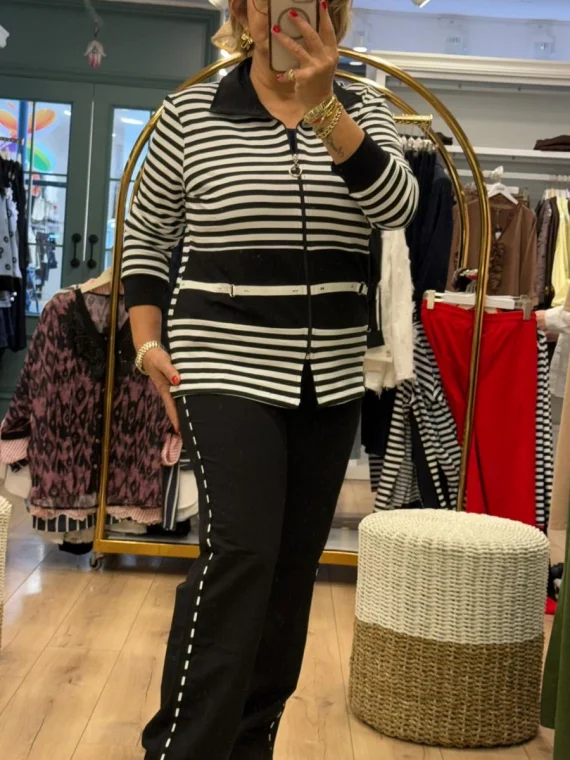 Siyah Çizgili Tunik Eşofman Takım 76070