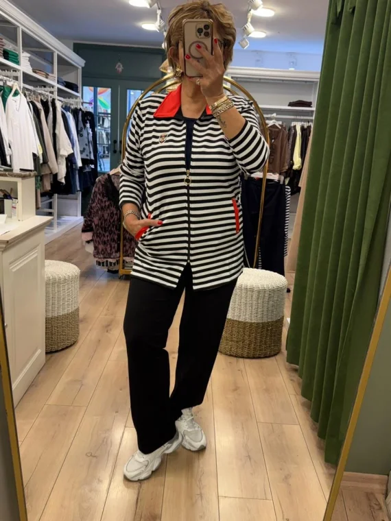 Siyah Çizgili Marine Eşofman Takım 76069