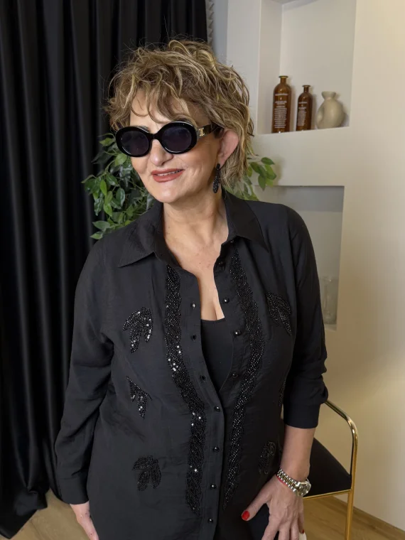 Siyah Taşlı Gömlek 26-1167