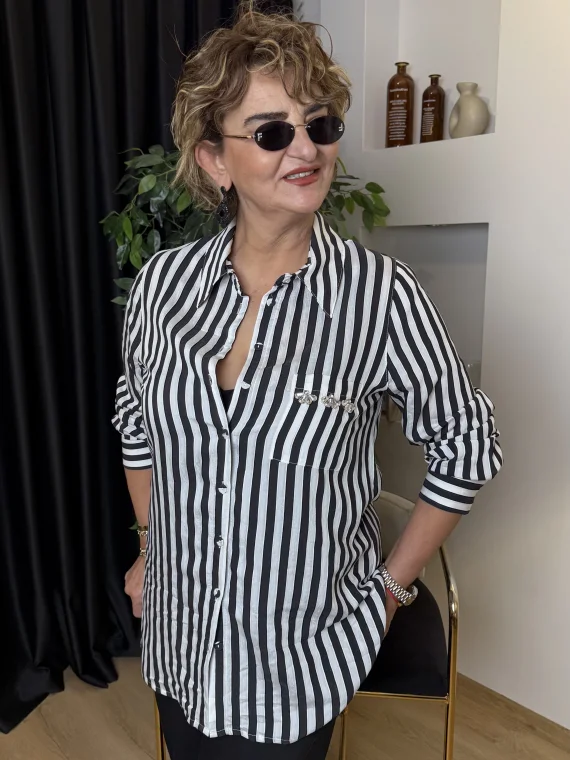 Siyah Viskon Gömlek 26-1131