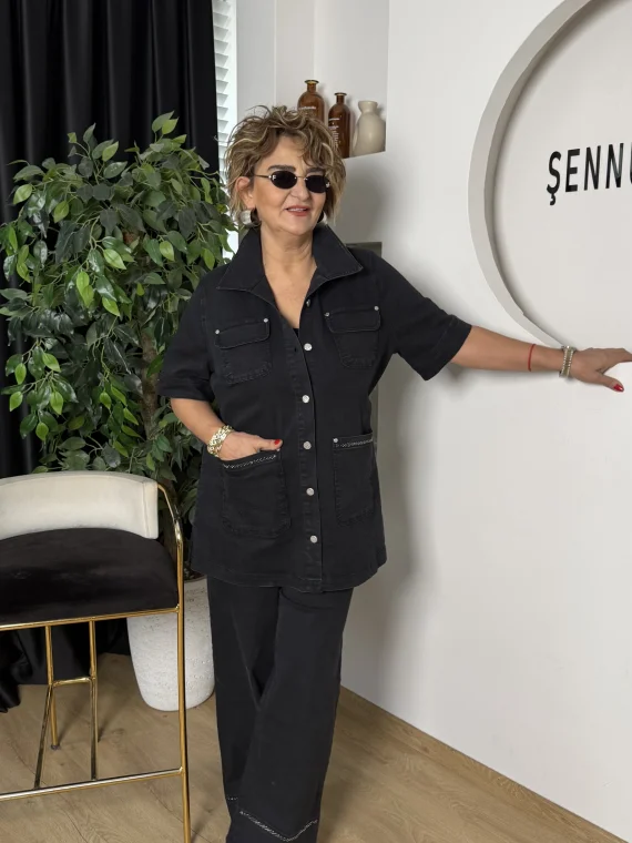 Siyah Kot Ceket Takım 2183