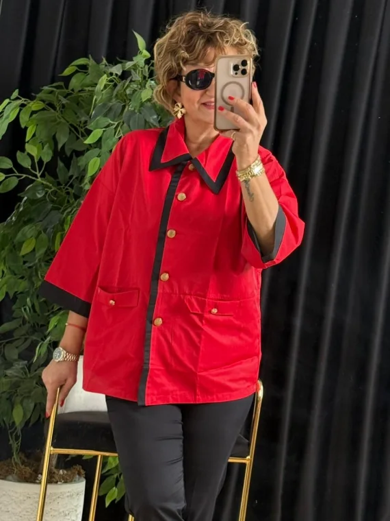 Kırmızı İnce Ceket 4001