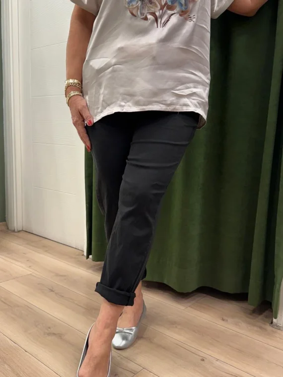 Siyah Kemerli Likralı Pantolon LVD