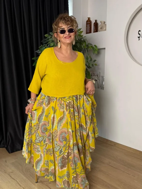 Sarı İkili Elbise LVD