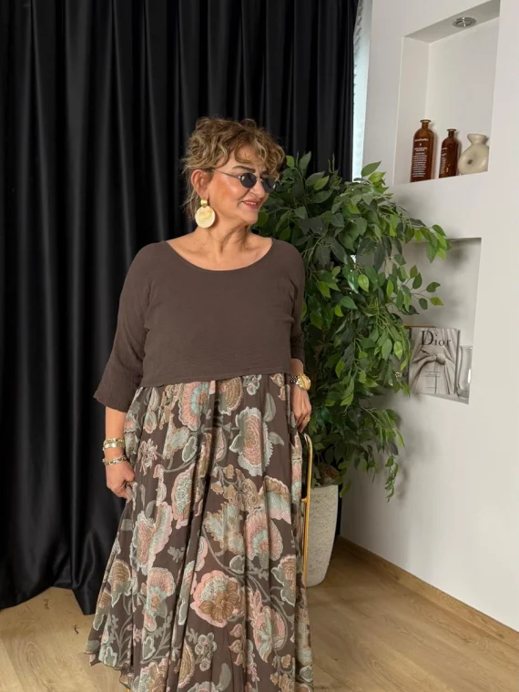 Kahve İkili Elbise LVD